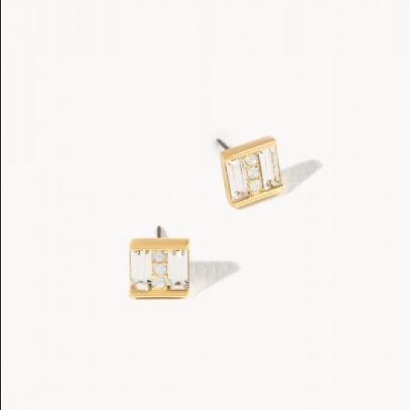 Spartina 449 Jewelry - Gold & Crystal Beam Stud Earrings